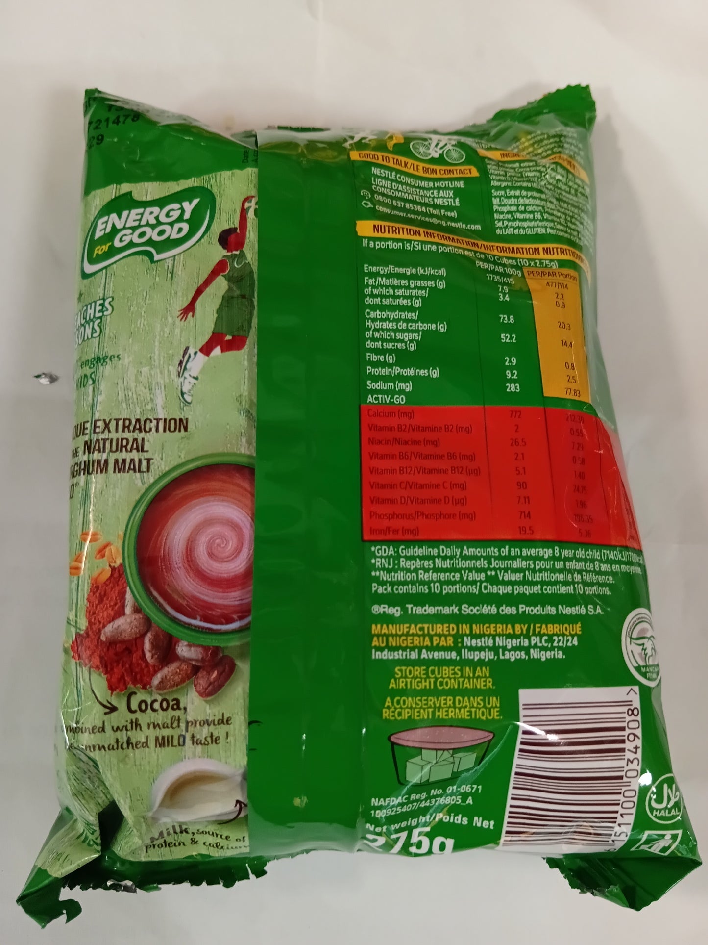 MILO ENERGY CUBES.
