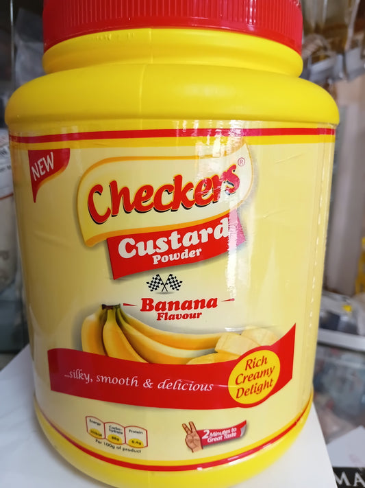 CHECKERS CUSTARD. BANANA FLAVOUR